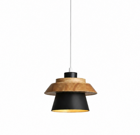 Otis Scandinavian Wood and Metal Pendant Light