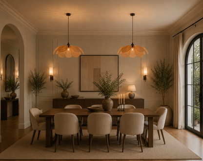 Willow Handcrafted Natural Rattan Flower Pendant Light