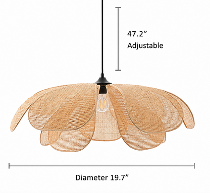 Willow Handcrafted Natural Rattan Flower Pendant Light