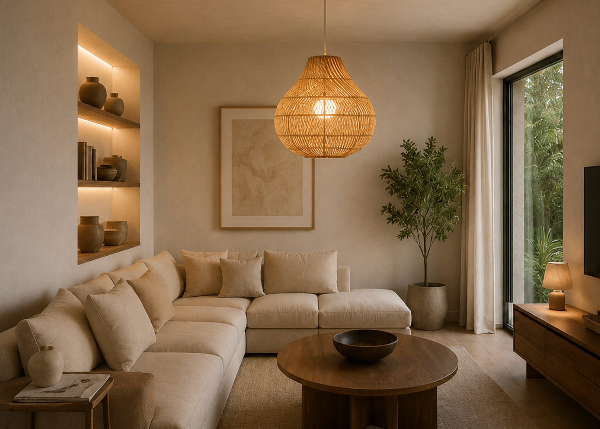 Jasper Handwoven Natural Rattan Pendant Light