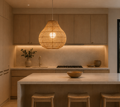 Jasper Handwoven Natural Rattan Pendant Light