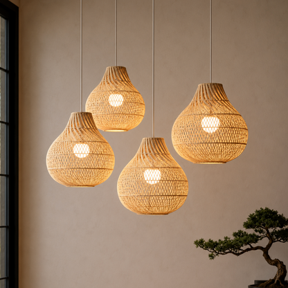 Jasper Handwoven Natural Rattan Pendant Light