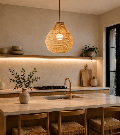 Jasper Handwoven Natural Rattan Pendant Light