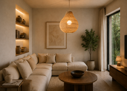 Jasper Handwoven Natural Rattan Pendant Light