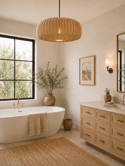 Alden Handwoven Natural Rattan Pendant Light