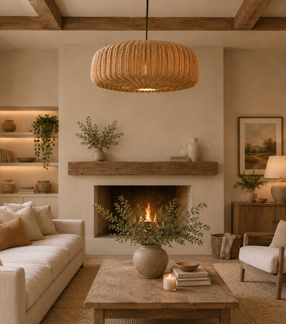 Alden Handwoven Natural Rattan Pendant Light