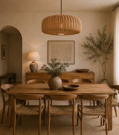 Alden Handwoven Natural Rattan Pendant Light
