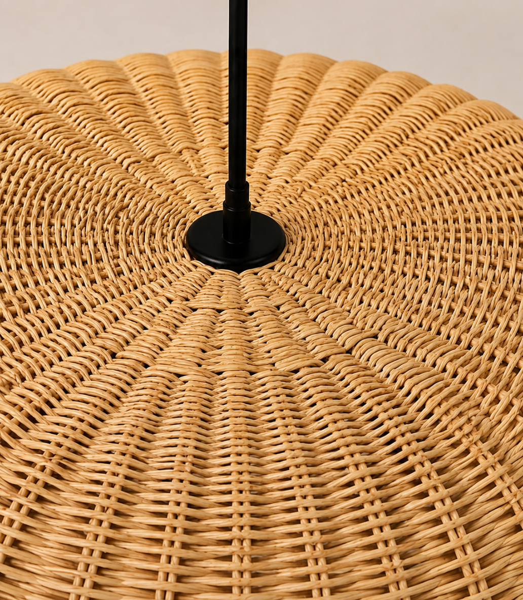Alden Handwoven Natural Rattan Pendant Light