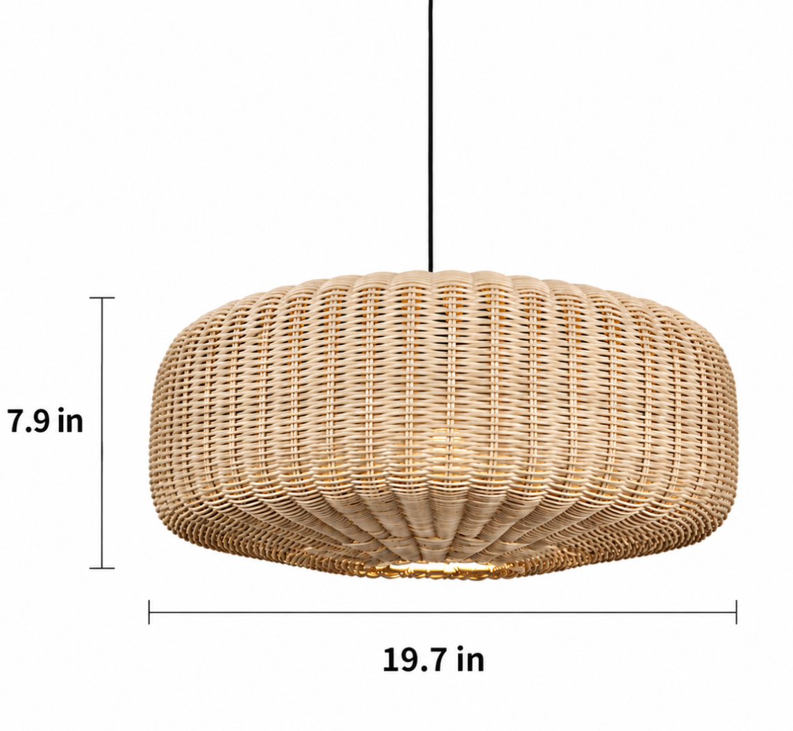 Alden Handwoven Natural Rattan Pendant Light
