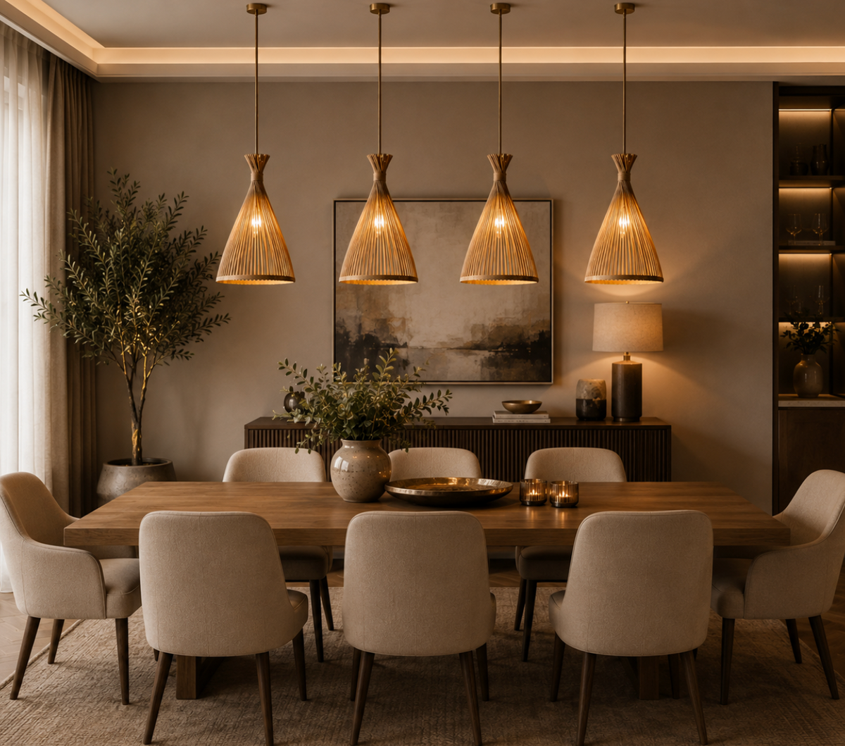 Rory Handwoven Bamboo Cone Pendant Light