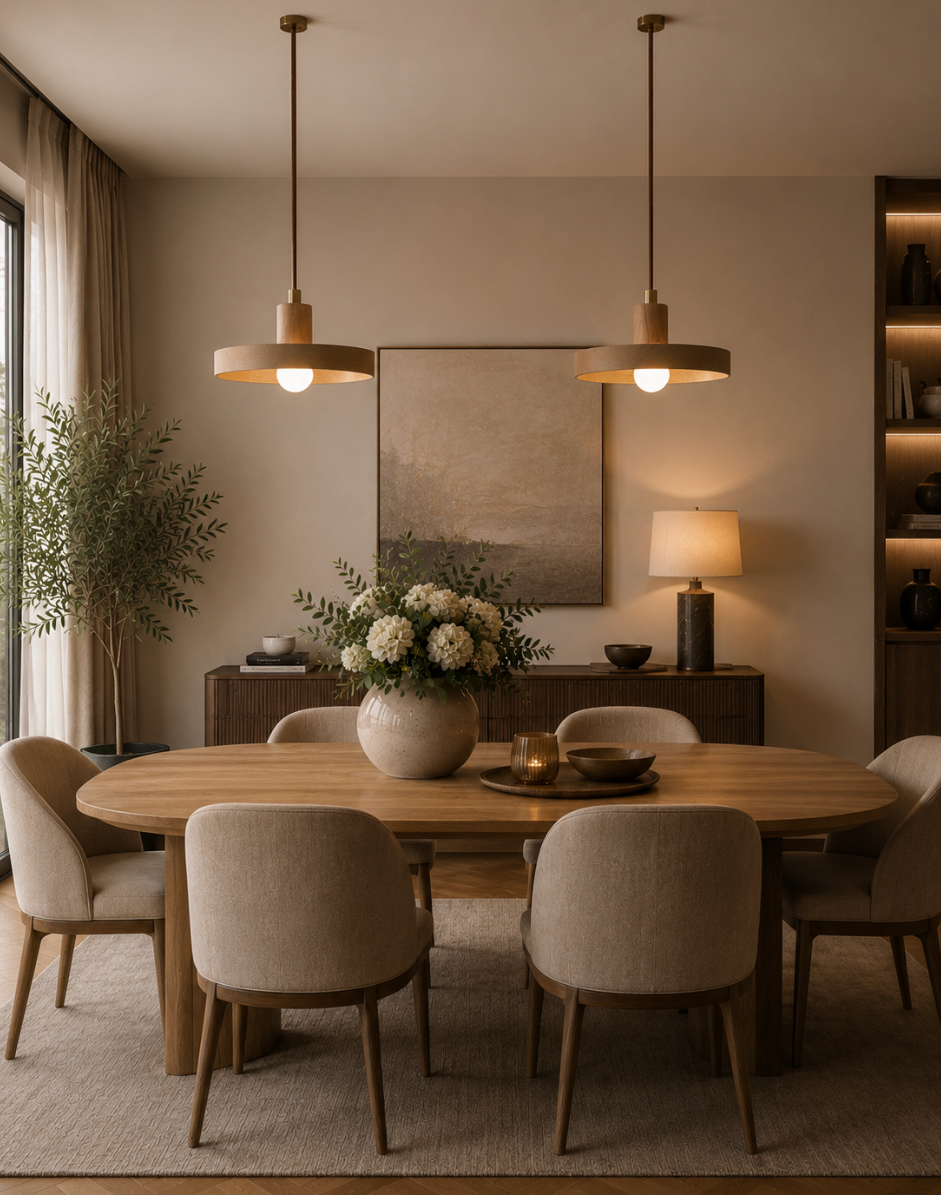 Archie Natural Travertine Stone Pendant Light