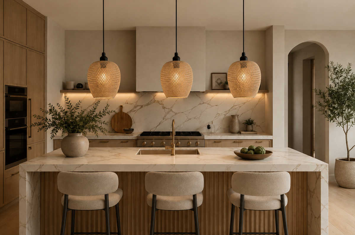 Felix Handwoven Natural Rattan Pendant Light