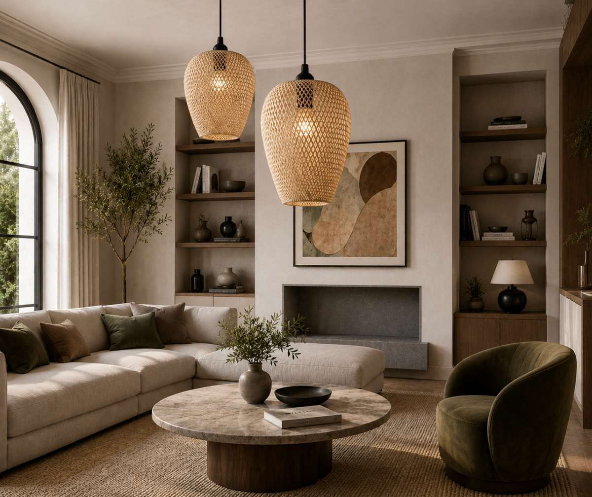 Felix Handwoven Natural Rattan Pendant Light