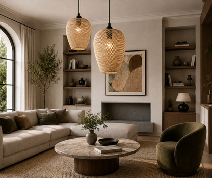 Felix Handwoven Natural Rattan Pendant Light