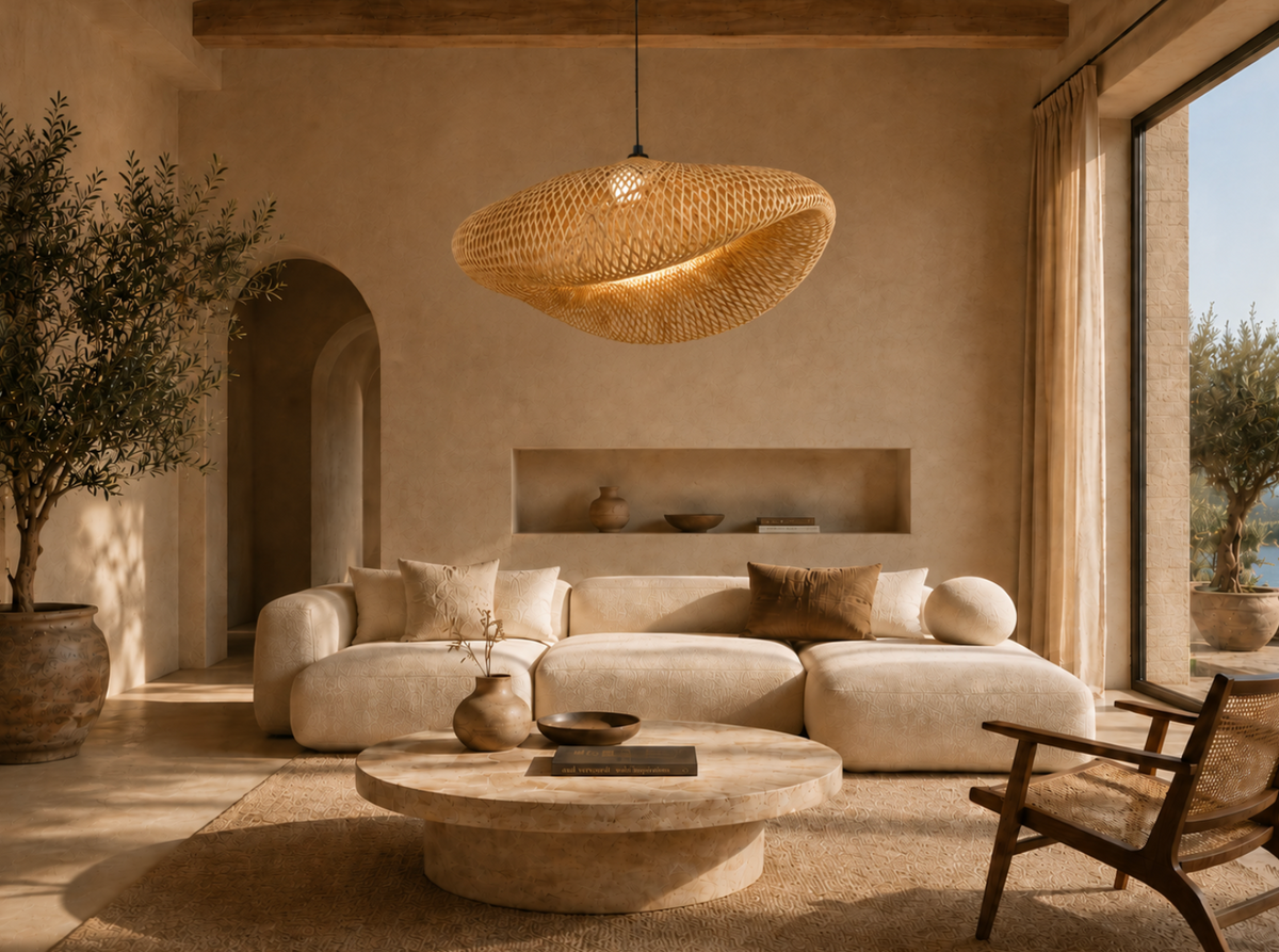 Oliver Handwoven Natural Rattan Pendant Light