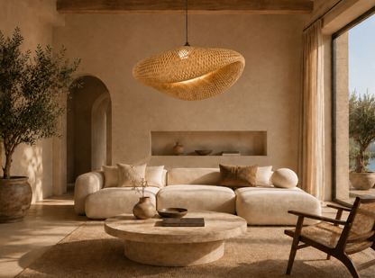 Oliver Handwoven Natural Rattan Pendant Light
