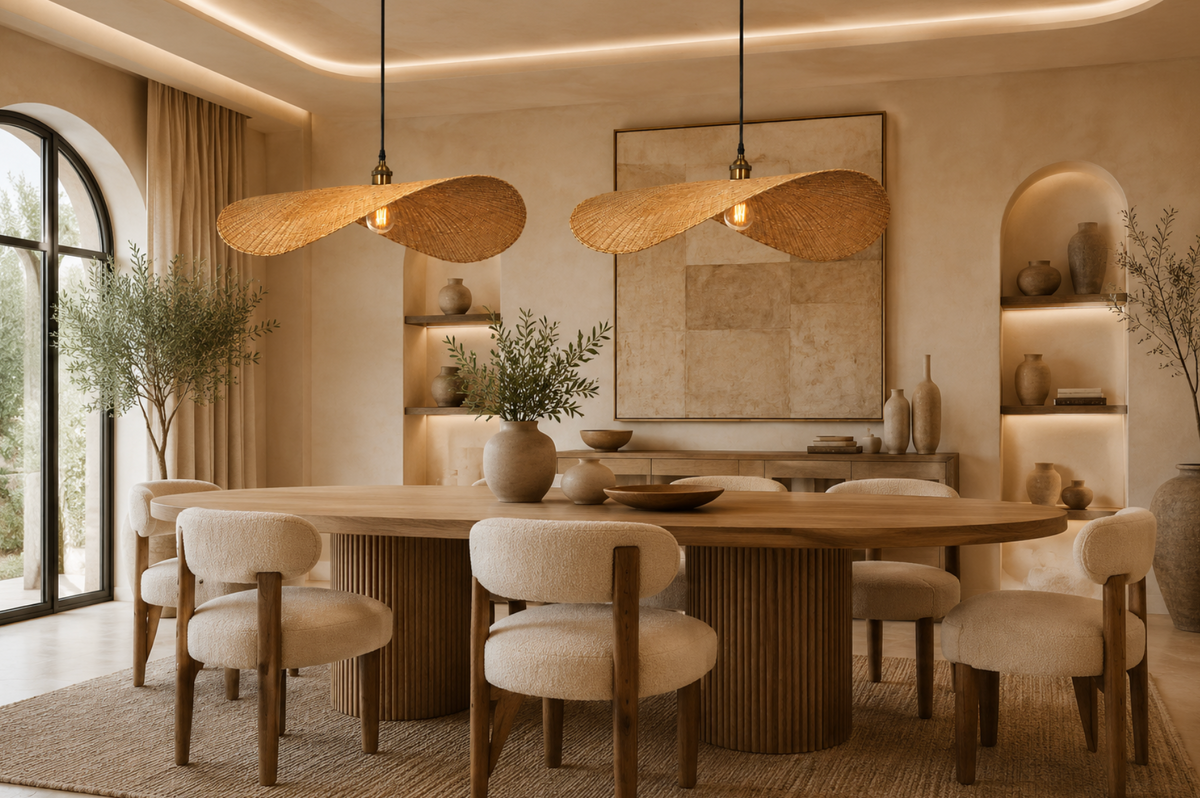 Theo Handwoven Natural Rattan Cascade Pendant Light