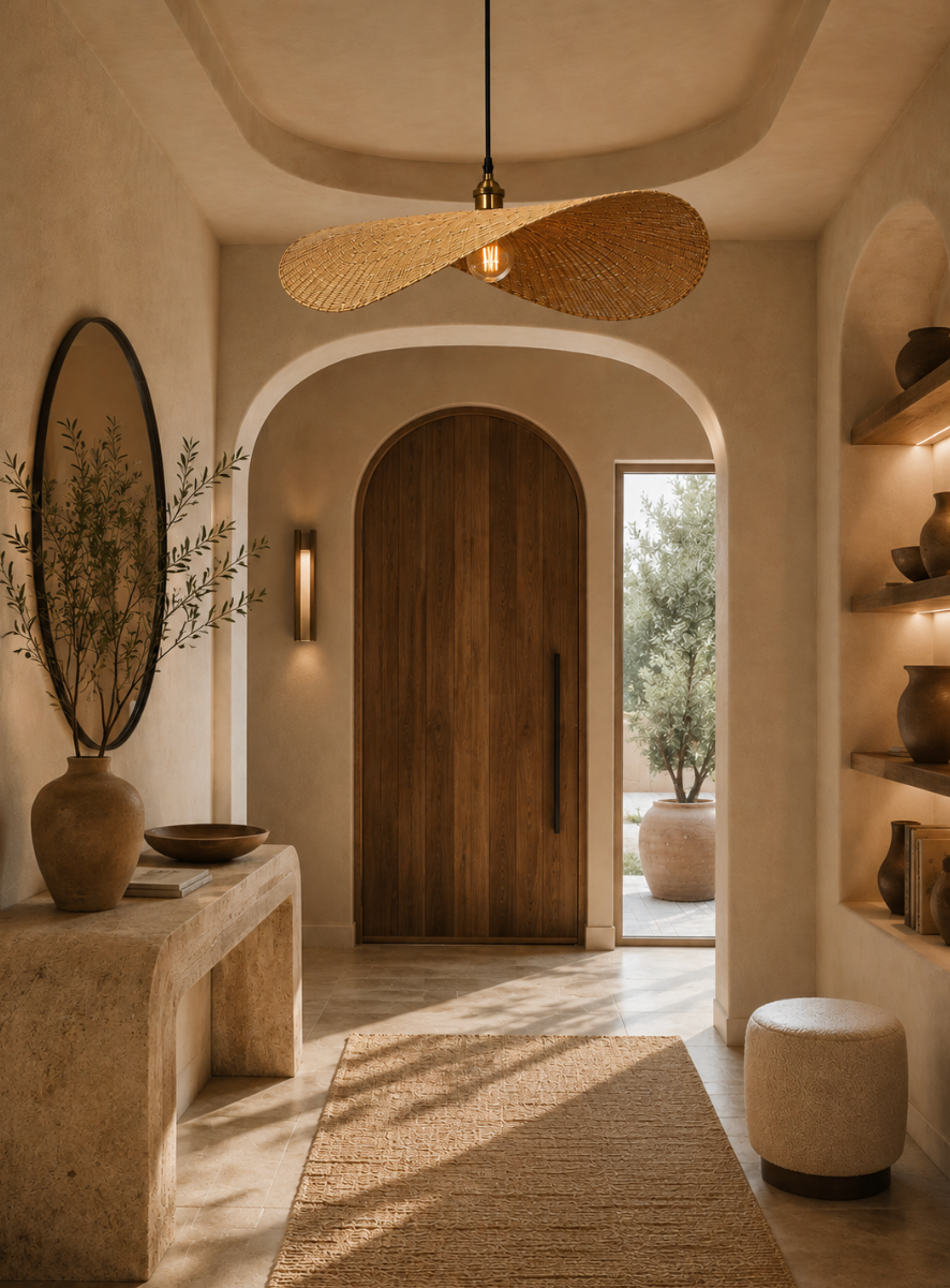 Theo Handwoven Natural Rattan Cascade Pendant Light