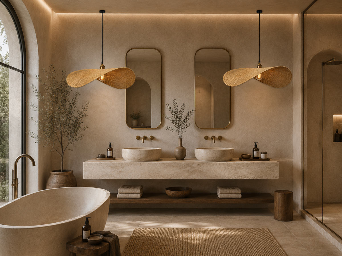 Theo Handwoven Natural Rattan Cascade Pendant Light