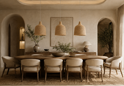 Tom Handwoven Natural Rattan Dome Pendant Light