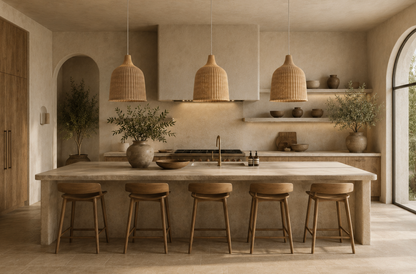 Tom Handwoven Natural Rattan Dome Pendant Light