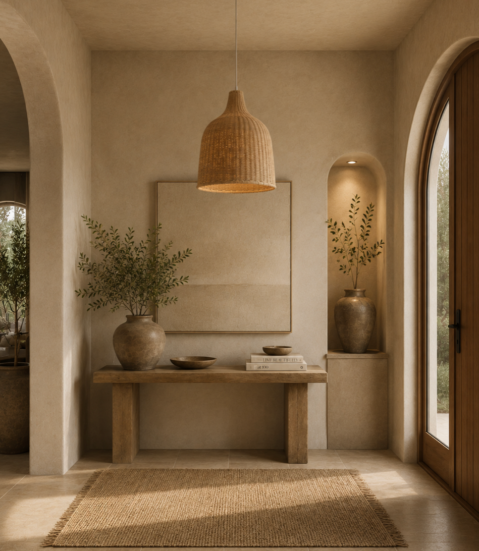 Tom Handwoven Natural Rattan Dome Pendant Light