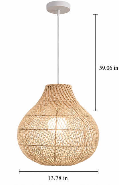 Jasper Handwoven Natural Rattan Pendant Light