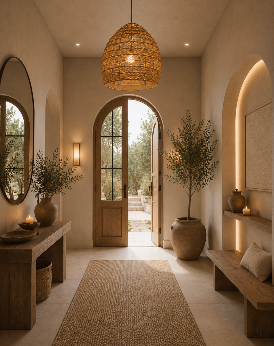 Ezra Open Weave Natural Rattan Dome Pendant Light
