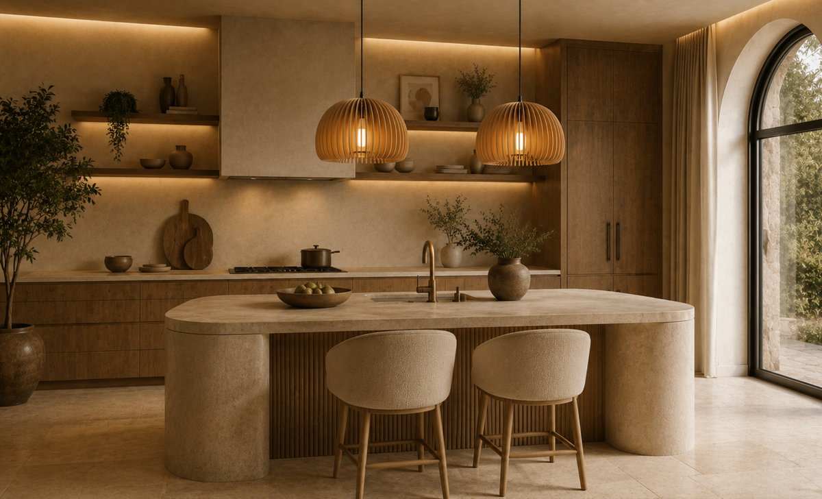 Jude Modern Scandinavian Wooden Slat Pendant Light