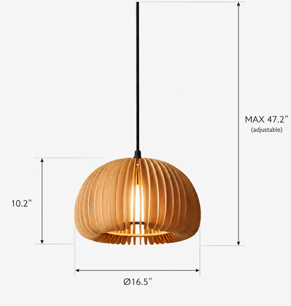 Jude Modern Scandinavian Wooden Slat Pendant Light
