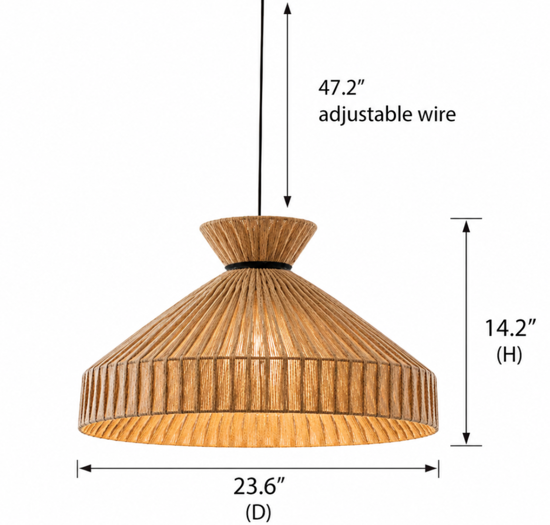 Marlow Handwoven Natural Fibre Pendant Light – Boho Woven Shade