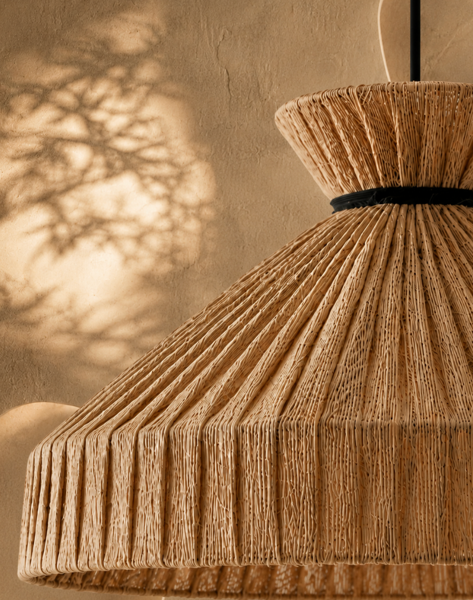 Marlow Handwoven Natural Fibre Pendant Light – Boho Woven Shade