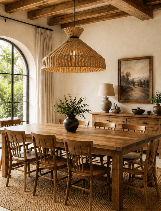 Marlow Handwoven Natural Fibre Pendant Light – Boho Woven Shade