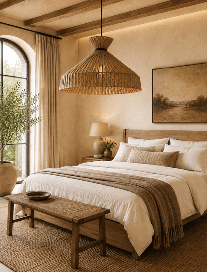 Marlow Handwoven Natural Fibre Pendant Light – Boho Woven Shade