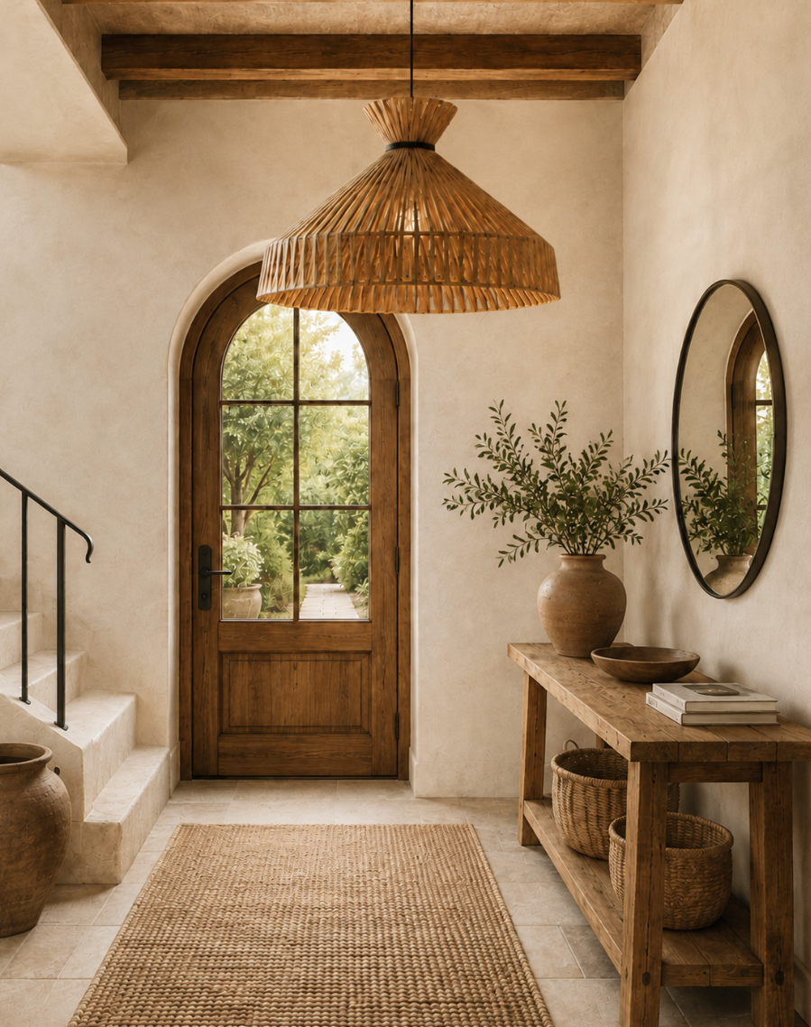 Marlow Handwoven Natural Fibre Pendant Light – Boho Woven Shade