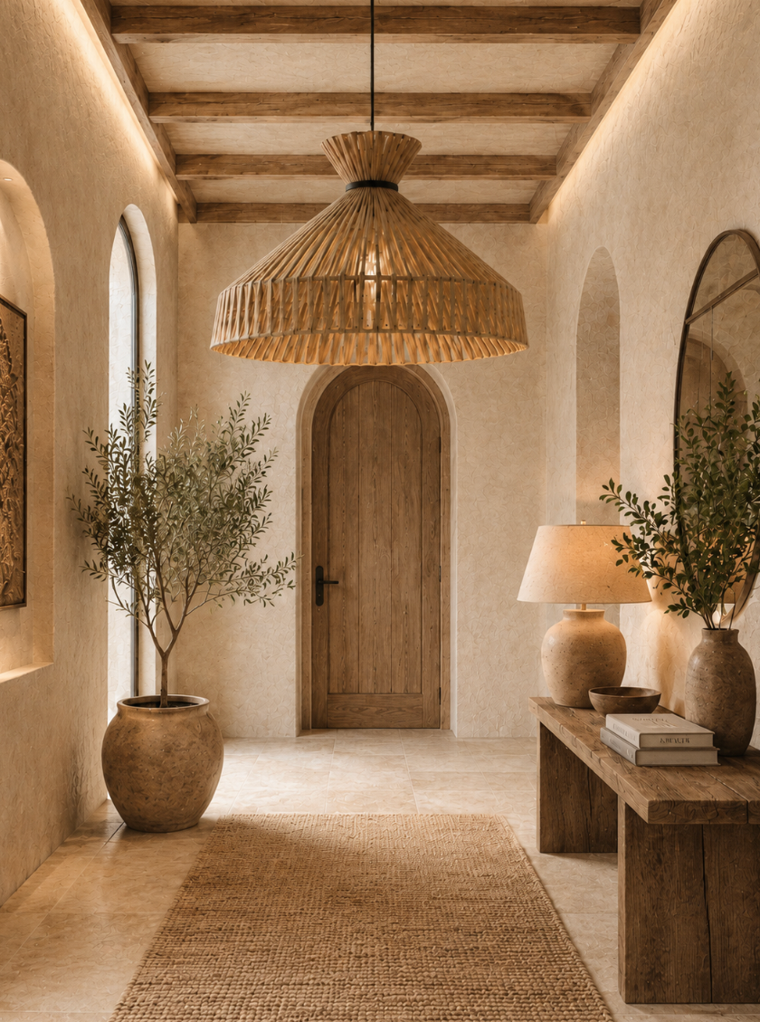 Marlow Handwoven Natural Fibre Pendant Light – Boho Woven Shade