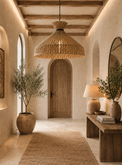 Marlow Handwoven Natural Fibre Pendant Light – Boho Woven Shade