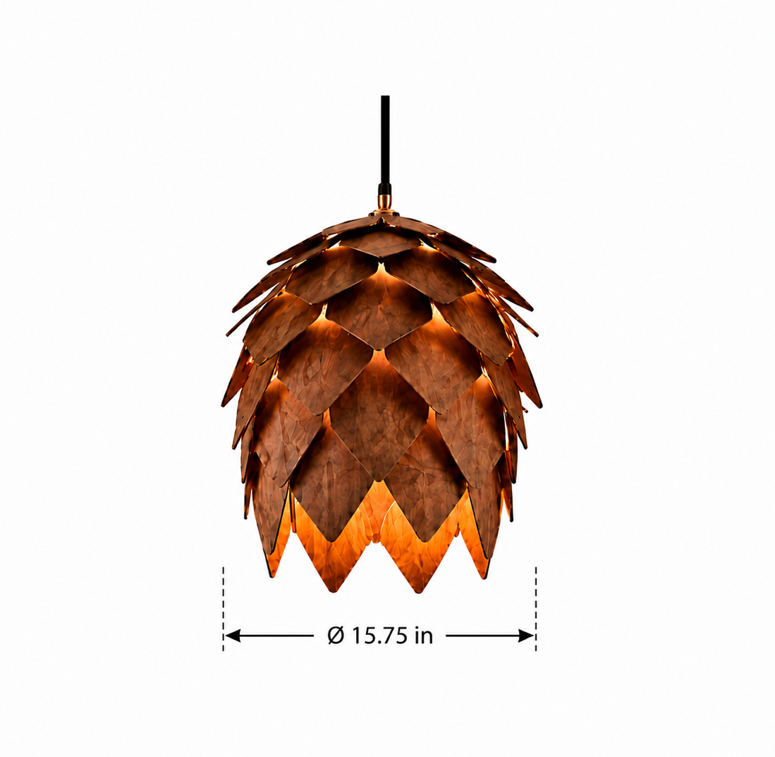 Hazel Handmade Wooden Pine Cone Pendant Light