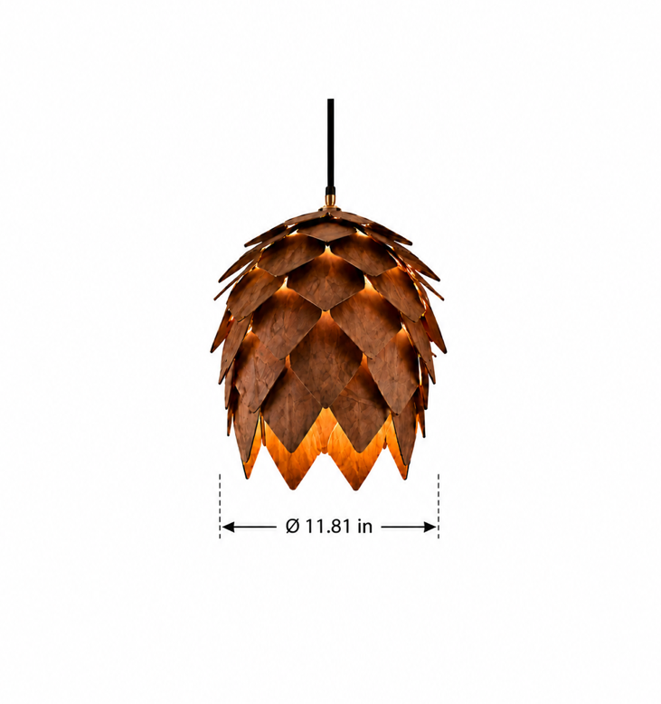 Hazel Handmade Wooden Pine Cone Pendant Light