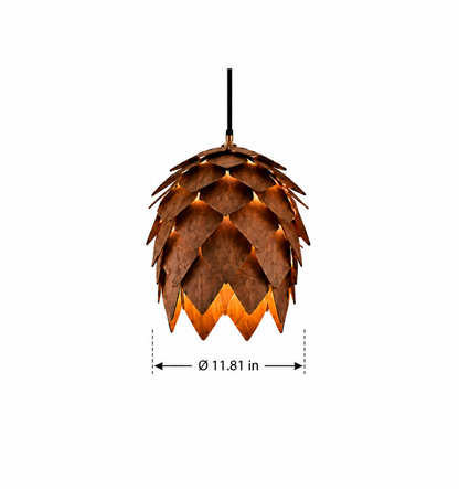 Hazel Handmade Wooden Pine Cone Pendant Light