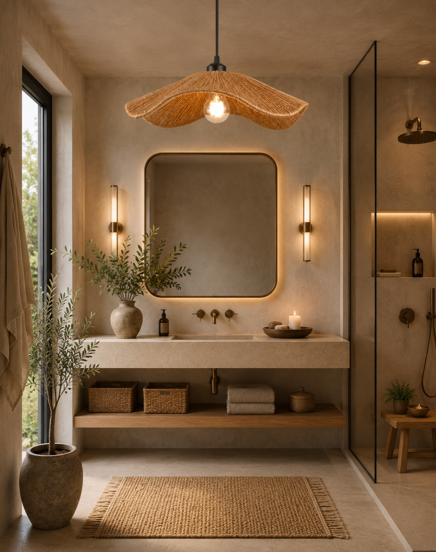 Stanley Handwoven Natural Rattan Pendant Light