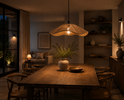 Stanley Handwoven Natural Rattan Pendant Light