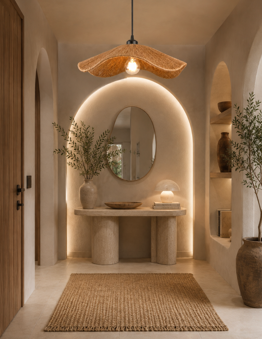 Stanley Handwoven Natural Rattan Pendant Light