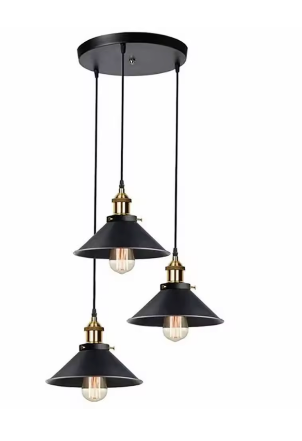 Charlie Industrial Black Metal Pendant Light