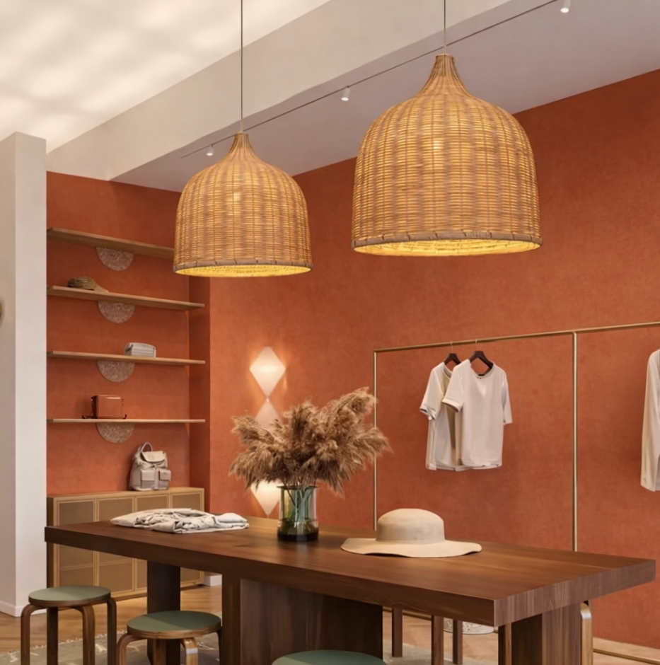 Natural Woven Rattan Bell Pendant Lamp – Tom