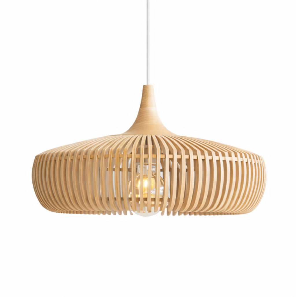 Modern Wooden Slat Pendant Light – Henry
