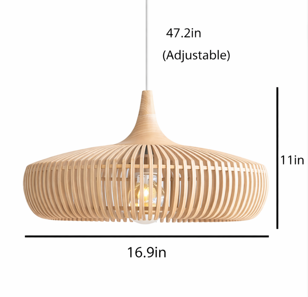 Modern Wooden Slat Pendant Light – Henry