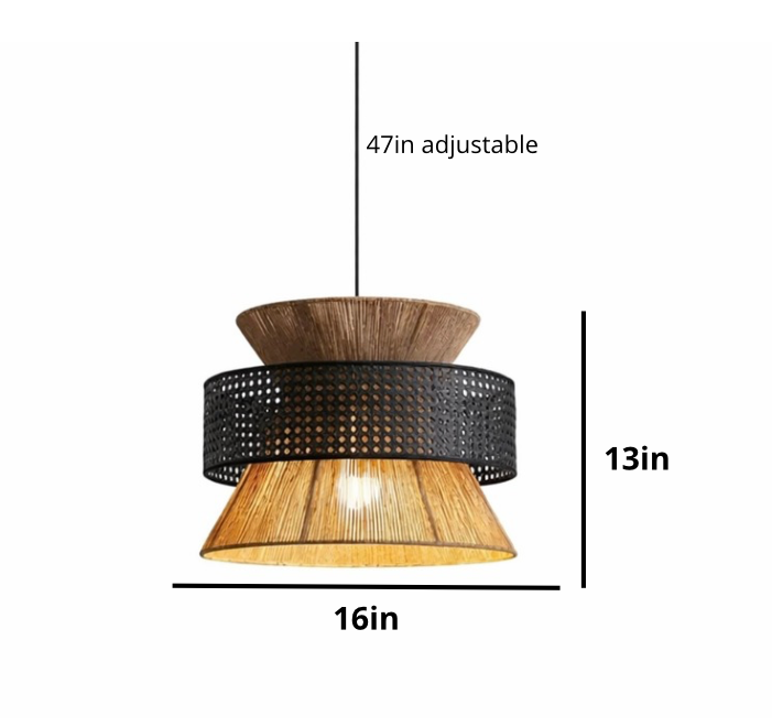 Natural Woven Rattan Sculptural Pendant Lamp – Noah