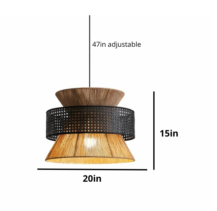 Natural Woven Rattan Sculptural Pendant Lamp – Noah
