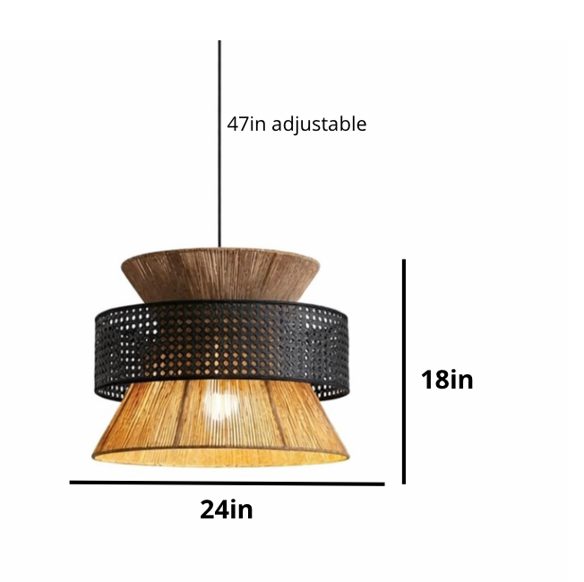 Natural Woven Rattan Sculptural Pendant Lamp – Noah